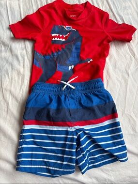 Carter's Bright Red Toddler Rash Guard Top